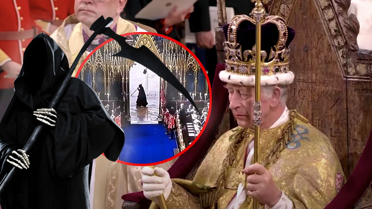 Grim Reaper apparaît à l'abbaye de Westminster lors du couronnement du roi Charles