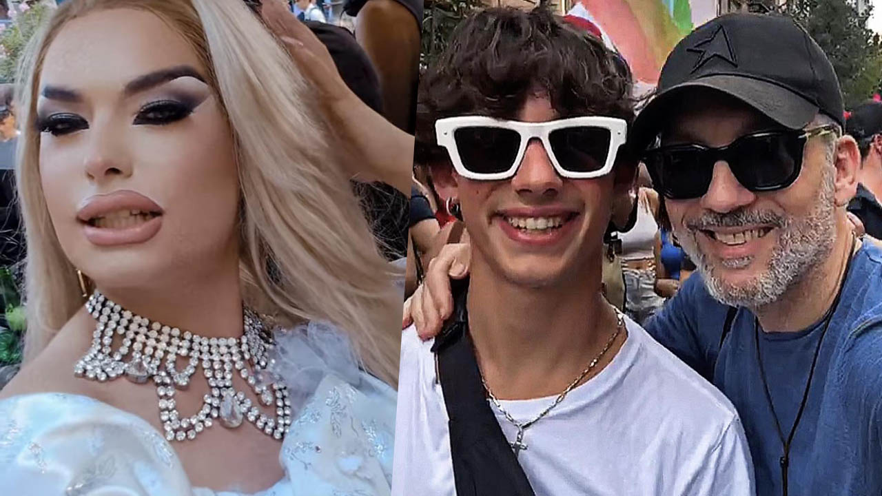 Samu Segreto, Beppe Fiorello et Aura Eternal à Pride à Palerme